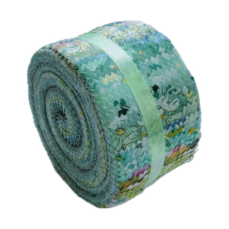 LENAILIN Jelly Roll Fabric - 20 Assorted Floral Prints  100% Cotton Quilting Fabric  40 Pre-Cut Strips (2.5 x 44 Inch) for Quilting  Sewing  and DIY Projects-Spring Sprouts - Image 3